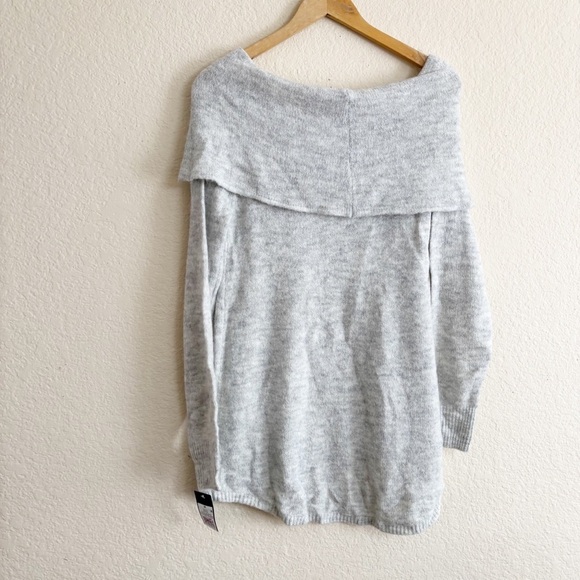 Mossimo Supply Co Gray Off-the-Shoulder Sweater - Picture 2 of 10